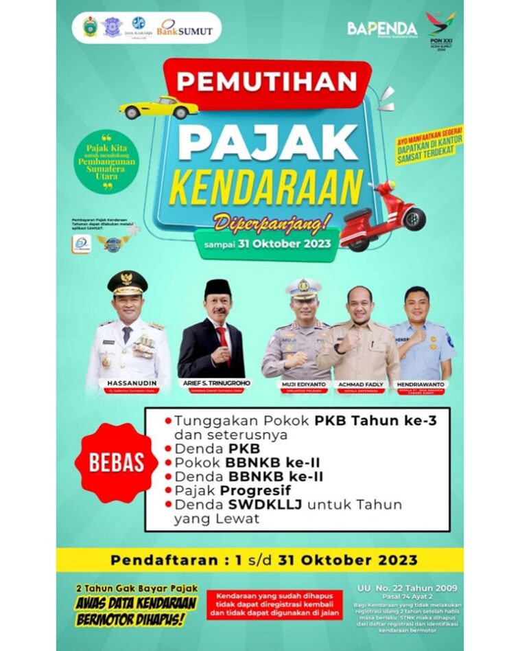 Pemprov Sumut Perpanjang Pemutihan PKB