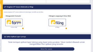 SPT Tahunan dengan e-Filing dan e-Form