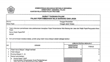 Ketentuan Penerbitan Surat Tagihan Pajak