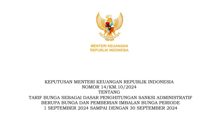Tarif Bunga Sanksi Administratif Pajak