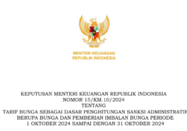 Tarif Bunga Sanksi Administratif Pajak Periode Oktober 2024