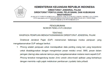 DJP Empat Modus Penipuan