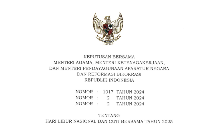 Hari Libur Nasional dan Cuti Bersama 2025