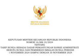 Tarif Bunga Sanksi Administratif Periode November 2024