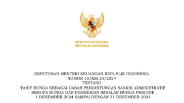 Tarif Bunga Sanksi Administratif Periode Desember 2024