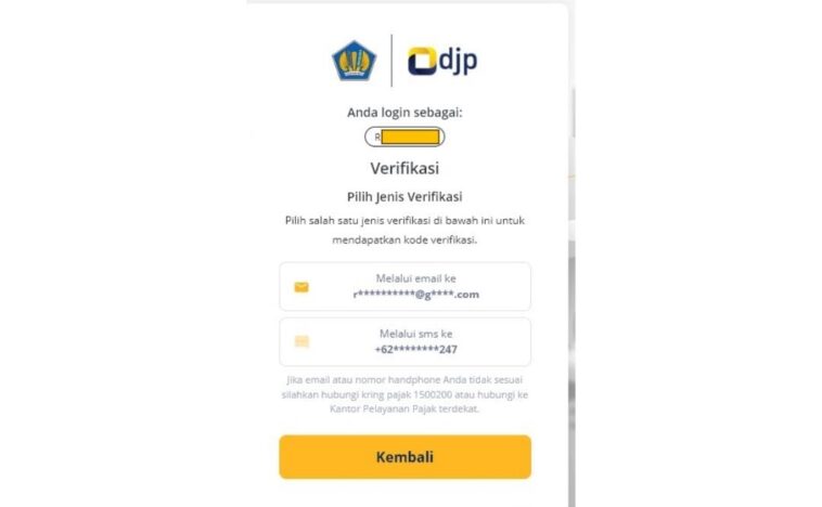 Fitur MFA “Login” di DJPOnline``