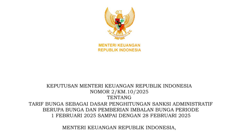 Tarif Bunga Sanksi Administratif