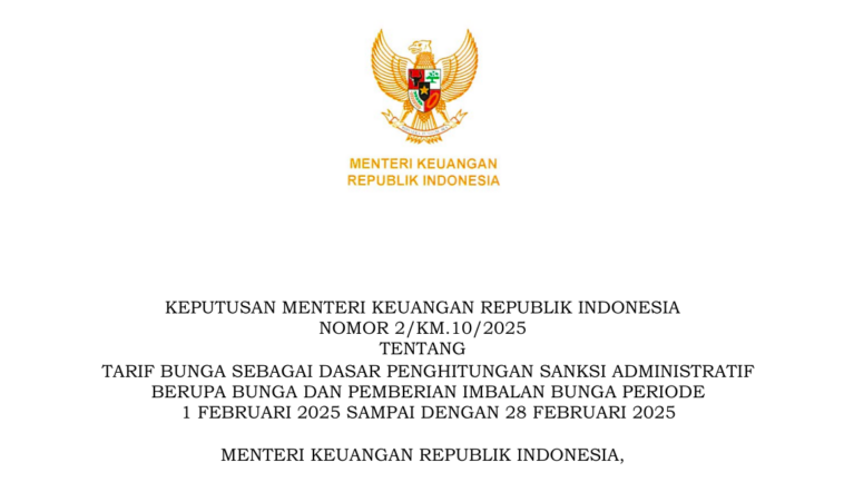 Tarif Bunga Sanksi Administratif