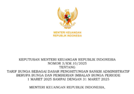 Tarif Bunga Sanksi Administratif Pajak Periode Maret 2025