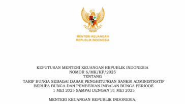 Tarif Bunga Sanksi Administratif Pajak Periode Mei 2025