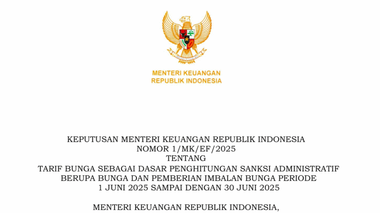 Tarif Bunga Sanksi Administratif Pajak