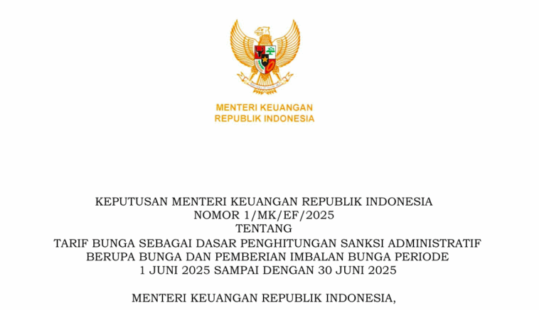 Tarif Bunga Sanksi Administratif Pajak